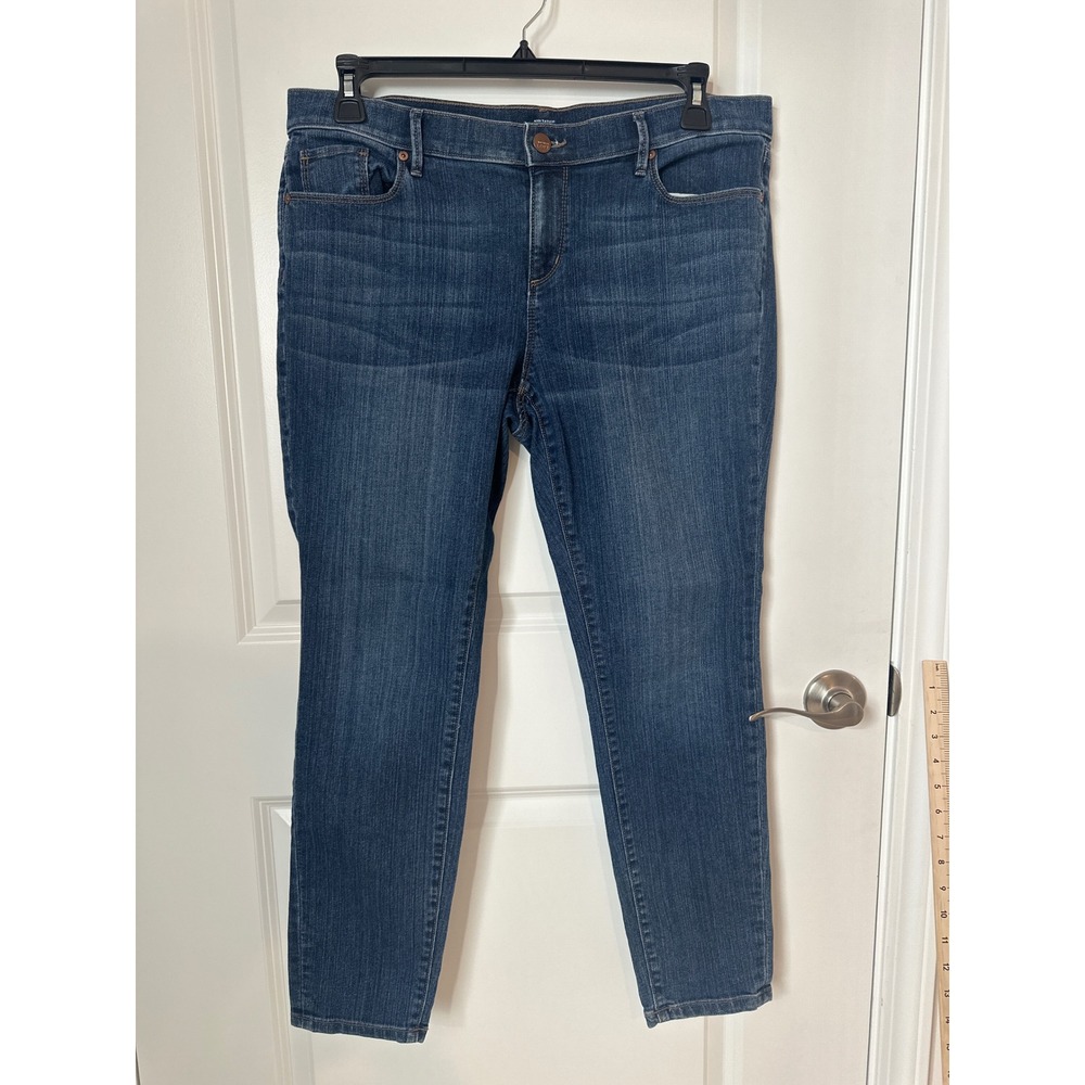 Ann Taylor LOFT Modern Skinny Jeans Blue Dark Wash Petite 14P Denim Pants